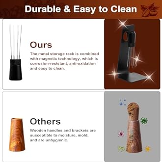 Espresso Accessories Kit 51mm, Coffee Tamper with Spring Loaded Calibration, 316 Stainless WDT Tool with Magnetic Stand and Dosing Funnel Set Fits Espresso Machine Press and 51mm Portafilters