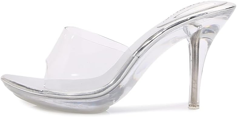 MAIERNISI JESSI Clear Heels for Women Sandals Transparent Sexy Stilletos Heels Slip on Wedding Dress Heel Mules - Image 5
