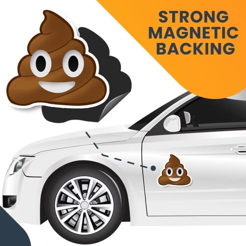 Image of Magnet Me Up Poop Emoticon Magnet Decal, Cute Self-Expression Decorative Magnet for Car, Truck, SUV, Or Any Other Magnetic Surface
