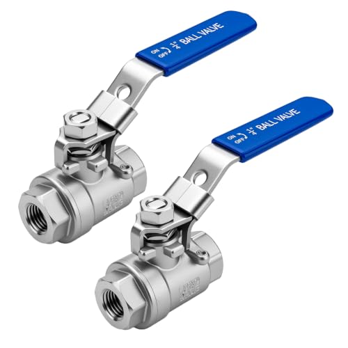 SKLSSVF 2Pack 1/4" Ball Valve 304 Stainless Steel NPT Female Shut Off Valve