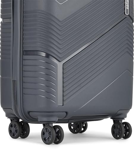 Image of Safari Carter 55 Cms, 67 Cms & 76 Cms Polypropylene Hard Sided 4 Spinner Wheels Luggage Suitcase Set Grey, Small, Medium, Large