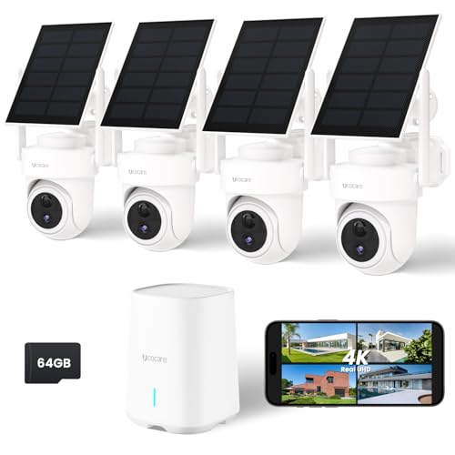 UCOCARE Security Cameras Wireless Outdoor, 4K Solar Cameras for Home...