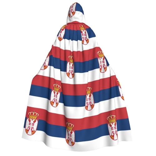 Cape serbe médiévale à capuche pour cosplay et fête d'Halloween unisexe