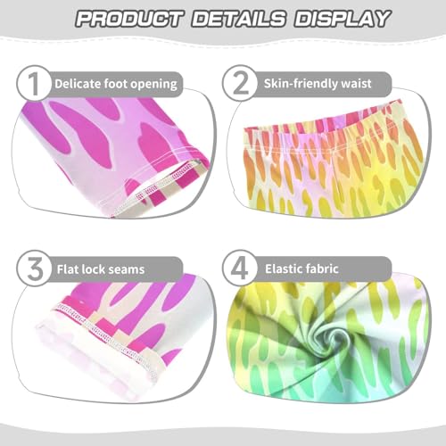 Toddler Girls Leggings Printed Yoga Pants Leggings Rainbow Leopard for Kids3