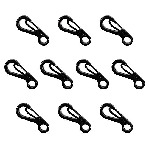 Paracord Planet 10PCS Mini SF Keychain Carabiner Clasp - Black