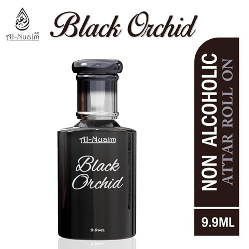 Al-Nuaim Ameer Series |Black Orchid |Alcohol Free |Attar Roll On |Luxury Scent with Long Lasting Fragrance For Men & Women |9.9ml