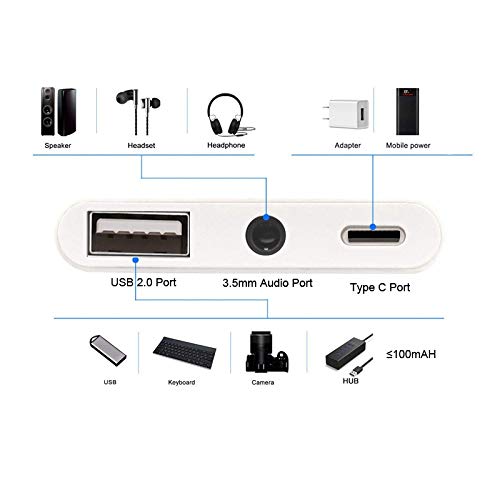 Motyy Usb C Female Otg Audio 3 in 1 Type-C To 3.5Mm Audio Usb Otg Card Reader and Pd Charging Port Splitter - Afbeelding 8