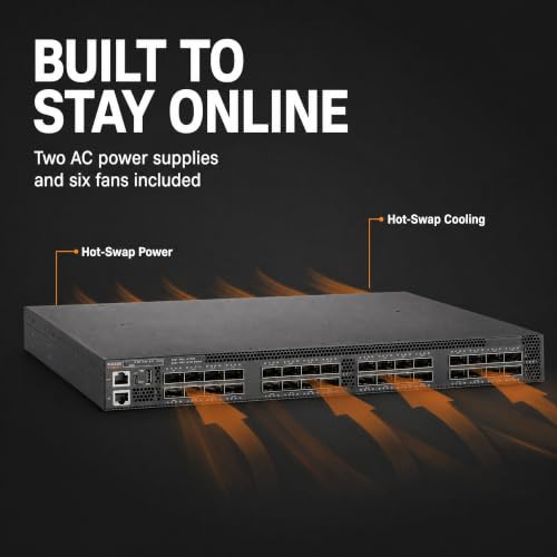 Image of Ruckus ICX7850-32Q-E2 32x QSFP28 100G /40G Enterprise Layer 3 Managed Switch, 4GB RAM, 32GB Flash, 1U Rack, AC /DC Power, TAA Compliant, Cloud Care Pre-Configured Bundle Eligible