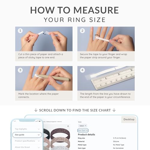 ThunderFit Silicone Rings for Her, Wedding Bands for Women, Modern Classic Bridal Sets, 5.5mm Wide, 1.9mm Thick, Women's Rubber Engagement Bands, Variety Multipack 4-6 6