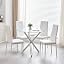 With 4 White Velvet Argyle Chairs