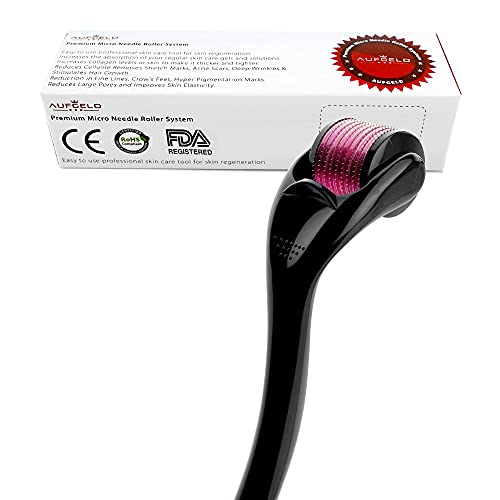 AUFGELD-AG540-Titanium-Microneedle-540-Needles-10mm-Derma-Roller-Skin-Care-for-Face-Facial-Wrinkles-Hair-Loss-Stretch-Marks-Hair-Regrowth-Micro-Needles-Professional-Microneedling-Derma-Needling-Kit