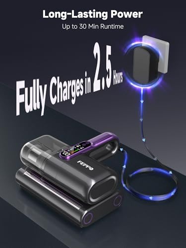 Image of FEPPO Cordless Mattress Vacuum Cleaner, 18Kpa Strong Suction Bed Vacuum