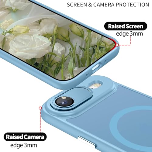 Image of Elzzi Magnetic for iPhone 17 Air Case, Upgraded [Full Camera Protection] [Compatible with Magsafe] [Translucent Matte] Shockproof Protective Phone Case for Men & Women - Mist Blue