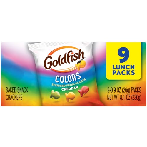 Goldfish Colors Cheddar Crackers, Snack Pack, 0.9 oz, 9 CT Multi-Pack Tray - image 5