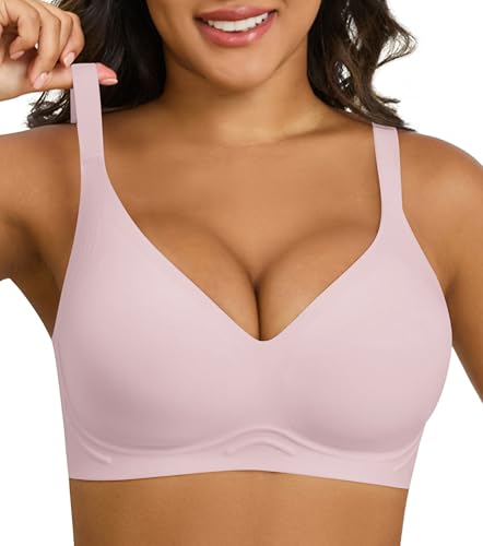 Image of Xcutting Bra for Women Wireless No Underwire Seamless Full Coverage Deep V Bralettes Everyday Comfortable Soft