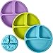 WeeSprout Suction Plates for Babies & Toddlers - 100% Silicone, Plates Stay Put with Suction Feature, Divided Design for Picky Eaters, Microwave, Dishwasher & Oven Friendly, 3 Pack