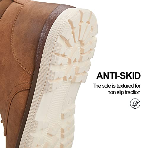 Vostey Men's Boots Casual Boots For Men Outdoor Hiking Boots Non Slip Motorcycle Mens Chukka Boots (Bmy8070 Yellow Brown 9) #TOP3