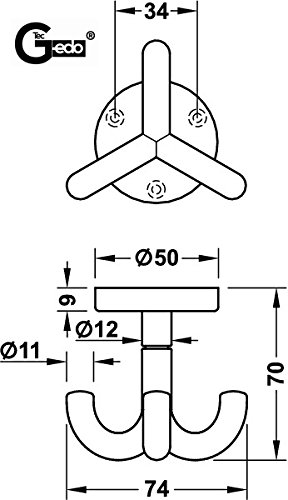 Gedotec Crochet Rotatif Mural, De Plafond Pour Vêtements |KITA| Patère Pour Porte Manteaux, Serviette, Peignoir | Meuble, Armoire, Chambre Enfant | Accessoire D'Accroche En Plastique | Jaune |1 Pcs