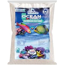 CaribSea Ocean Direct Natural Live Sand 20 lb Natural Aragonite Sand for Saltwater Aquariums Sea Breathe Technology Short Setup Time