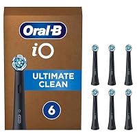 Oral-B iO Ultimate Clean Original Electric Toothbrush Head, Twisted & Angled Bristles for Deeper Plaque Removal, Pack of 6 Toothbrush Heads, Suitable for Mailbox, Black