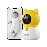 【泣く検知・カバーされた顔の警告・360°PTZカメラ】ZOSI C516 400万画素 ペットカメラ/ベビーモニター 屋内wifiカメラ 子守唄 仮想フェンス モーショントラッキング 温度湿度センサー 双方向通話