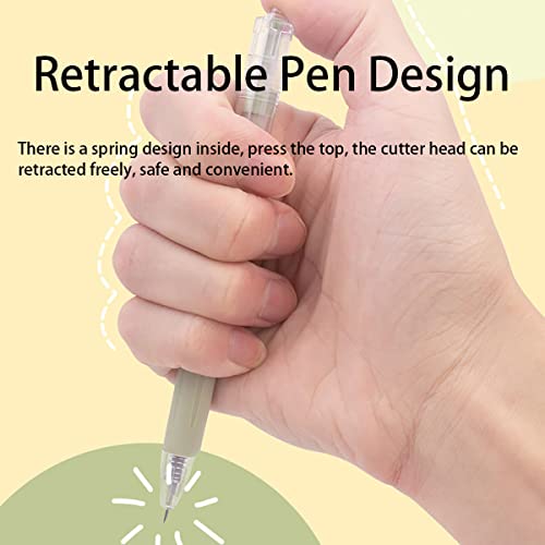 Fortunemee Craft Exacto Knife Craft Cutting Tool Paper Cutter Knife Pen Retractable Hobby Knife Blade Art Utility Precision Paper Cutting Carving Tool W/ Pocket Clip For Diy Drawing Scrapbooking Tools #TOP6