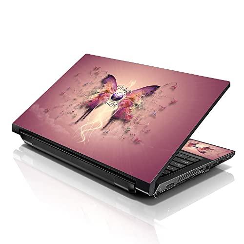 Image of LSS 15 15.6 inch Laptop Notebook Skin Sticker Cover Art Decal Fits 13.3 inch 14 inch 15.6 inch 16 inch HP Dell Lenovo Apple Asus Acer Compaq (Free 2 Wrist Pad Included) Purple Butterfly