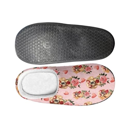Printed Slippers for Women Men, Non Slip Fuzzy House Slippers Slip On Scuff Slippers for Indoor and Outdoor3