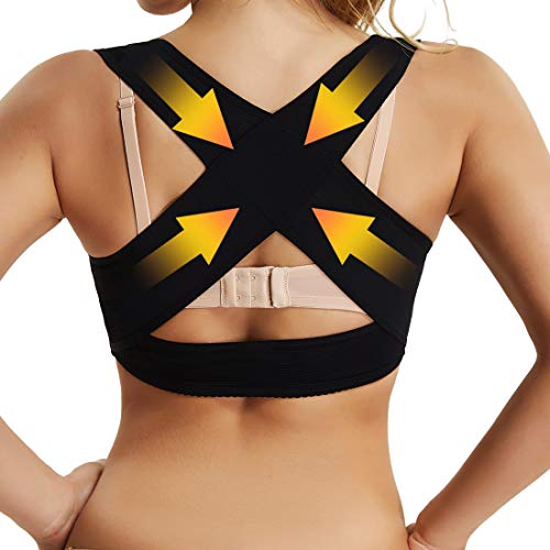 Chest Brace Up for Women Posture Corrector Shapewear Push Up Bra Support Shaper Vest Tops Under Clothes Black