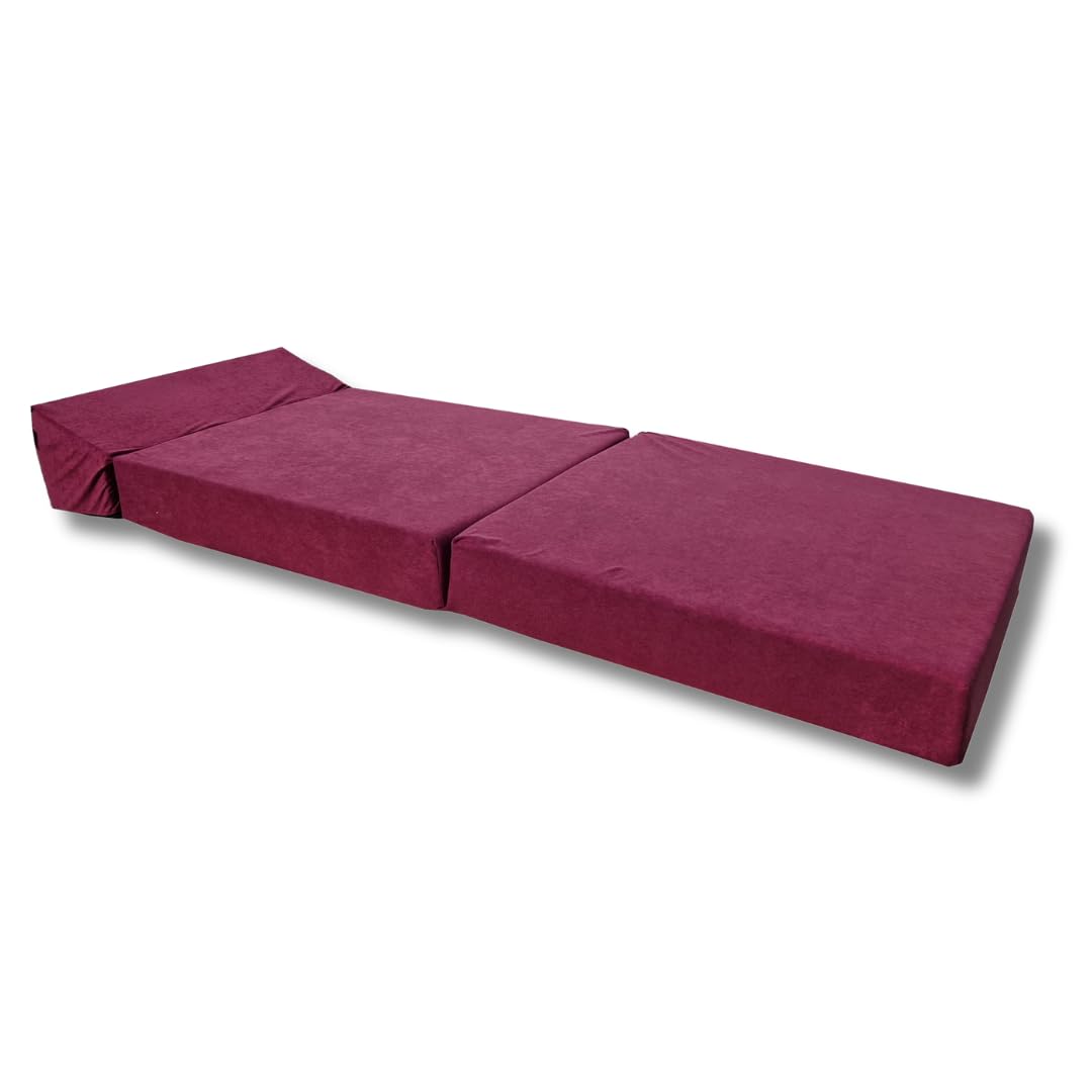 Natalia Spzoo Matelas de Jeunesse lit Fauteuil futon Pliable Pliant Choix des Couleurs - Longueur 160 cm (Violet)