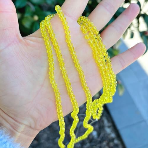 Image of 500pcs Czech Faceted Rondelle Crystal Glass Beads 4mm Small Tiny Bulk Light Topaz