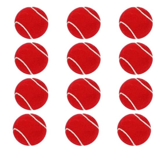 Light Weight Multi Color Tennis Cricket Ball Rubber Ball for Cricket Training (9, Red)-image-29