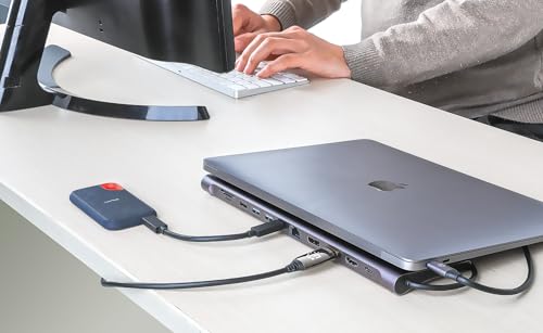 Image of Manhattan USB C Docking Station 2 HDMI, 3 Monitor Station 12 in 1, Triple Display Laptop Docking Station with 5Gbps USB-A /C 3.1, USB 2.0, 100W PD, Ethernet, Audio, SD /TF Card Slot- 190305