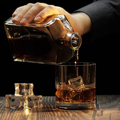 Whiskey Decanter With Glass Stopper - Capitol Liquor Decanter - Airtight Stopper for Wine, Bourbon, Brandy, Juice, Water - Decanter Sets For Men Christmas Gifts for Dad Boyfriend Husband Him - 24 oz