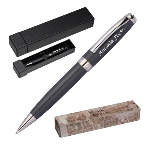 Stylo à bille personnalisé Mark Twain gravé en métal avec recharge haute capacité