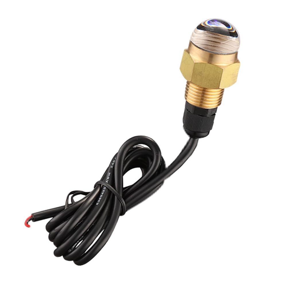 Lámpara LED subacuática para marino de 12 V, latón y vidrio, tapón de drenaje azul, accesorio de NPT de 1/2 pulgada