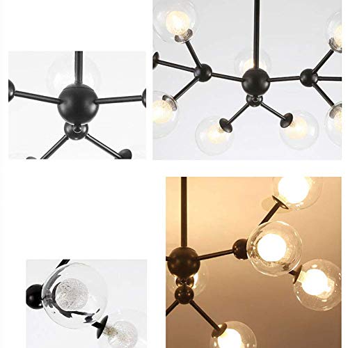Luminaire Suspendu Réglable pour Plafond Bas ou Haut Éclairage Moderne Noir G9 - 5