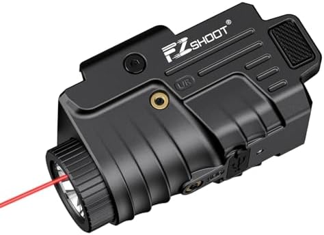 EZshoot Light Laser Combo Rechargeable, Compact Flashlight with Slidable Rail Compatible with G-Lock and Picatinny Rail, Flashlight with Red Laser Beam