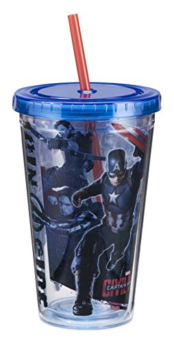 Vandor Marvel Captain America Civil War 18 Ounce Acrylic Cup, Multicolored