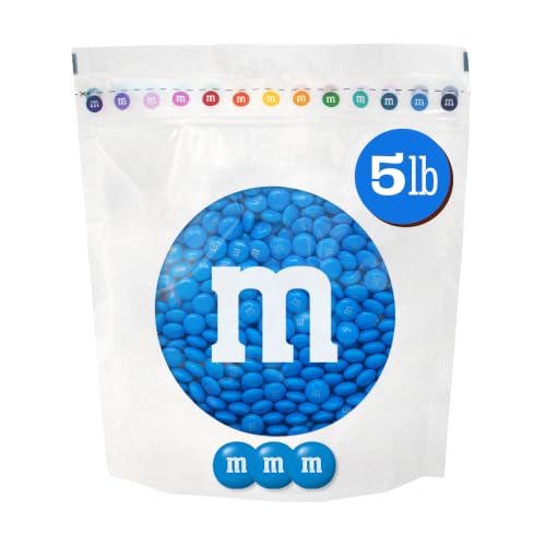 M&amp;M'S Blue Milk Chocolate Candy, 5 lb Bulk Resealable Bag