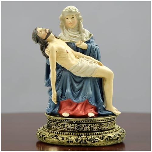 Estatua Pietà Virgen María con Jesús 4.3 pulg Resina