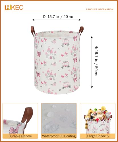 Image of 19.7 inch Laundry Basket,Dirty Clothes Hamper,Waterproof Storage Bin,Room Decor,Gift Baskets(Pink Princess)