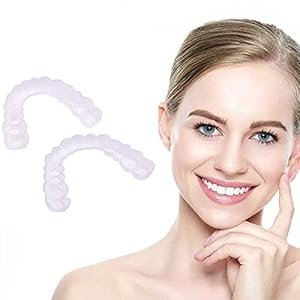 1 Pairs Dentures Veneers Tooth,Cosmetic Teeth, Instant Veneers Dental Silicone Tooth Whitening Temporary Prosthesis…