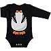Shirtgeil Baby Pinguin Kostüm Halloween Outfit Baby Langarm Body 6-12 Monate Schwarz