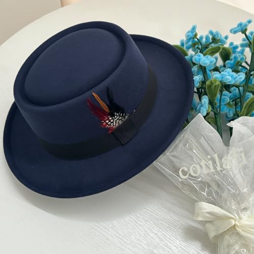 Sombrero Classic Pork Pie con Plumas Talla Única miniatura 5