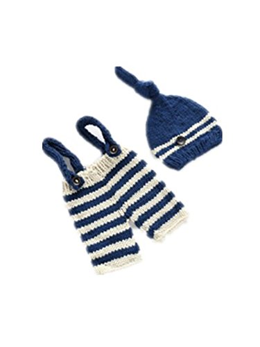 TBOP Imported Hand-Knitted Photography Clothing Spiky Hat Stripe Newborn Baby(Color May Vary)