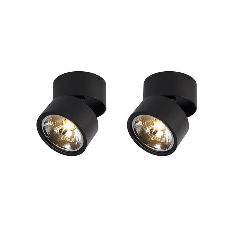 Qazqa - Set of 2 Spots Black Adjustable - Go Nine Tubo- - Industrial - Suitable for LED G9 | 2 Way Light - Aluminium Surface-Mounted spotway Light - Suitable for Living Room I Kitchen I Bedroom I