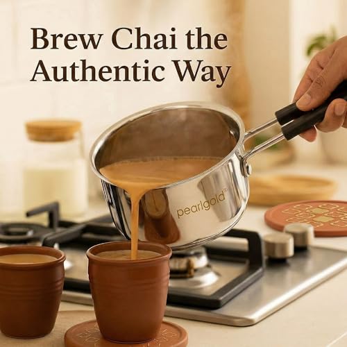 Premium Stainless Steel Tea Pan Saucepan Tapeli Patila | Induction Friendly Heavy Duty Milk & Chai Boiling Pot Flat Base | Multipurpose Steel Pan... - Image 6