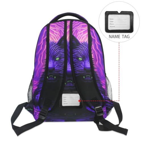 Cartable chat violet avec compartiment ordinateur pour ado - 6