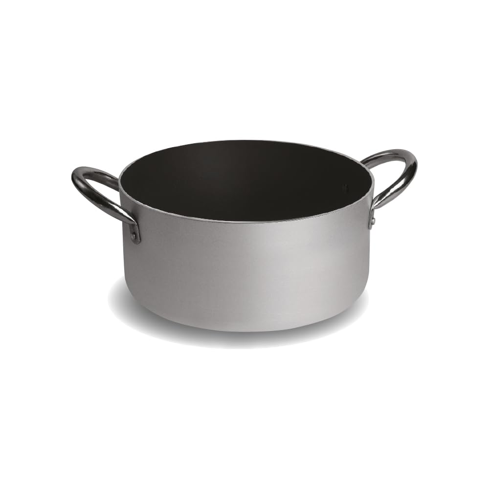 PARDINI – Casseruola alta in alluminio 24 cm, altezza 13 centimetri. Fondo antiaderente, spessore 3 millimetri. Capacità 5,6 litri. Linea professionale.